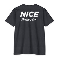 NICE Throw Shop Unisex Tee White Logo – Multiple Colors