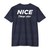 NICE Throw Shop Unisex Tee White Logo – Multiple Colors