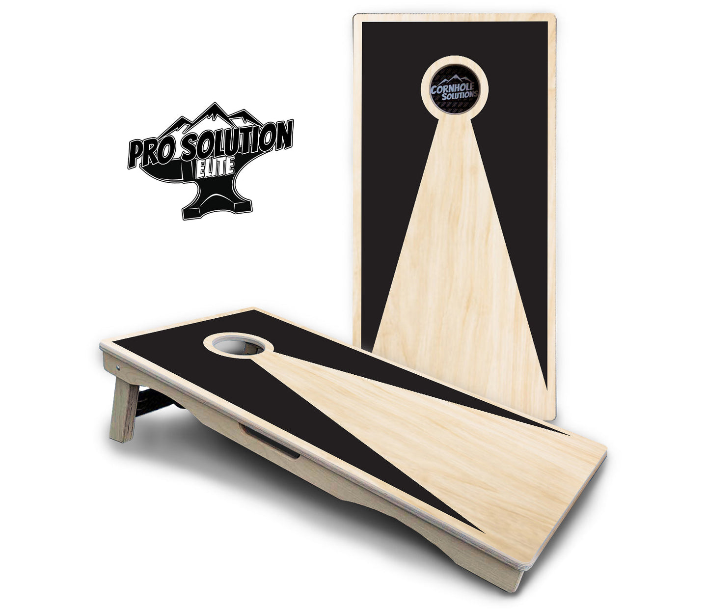 Black/Natural Keyhole Cornhole Boards - Pro Solution Elite Series