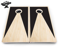 Black/Natural Keyhole Cornhole Boards - Pro Solution Elite Series
