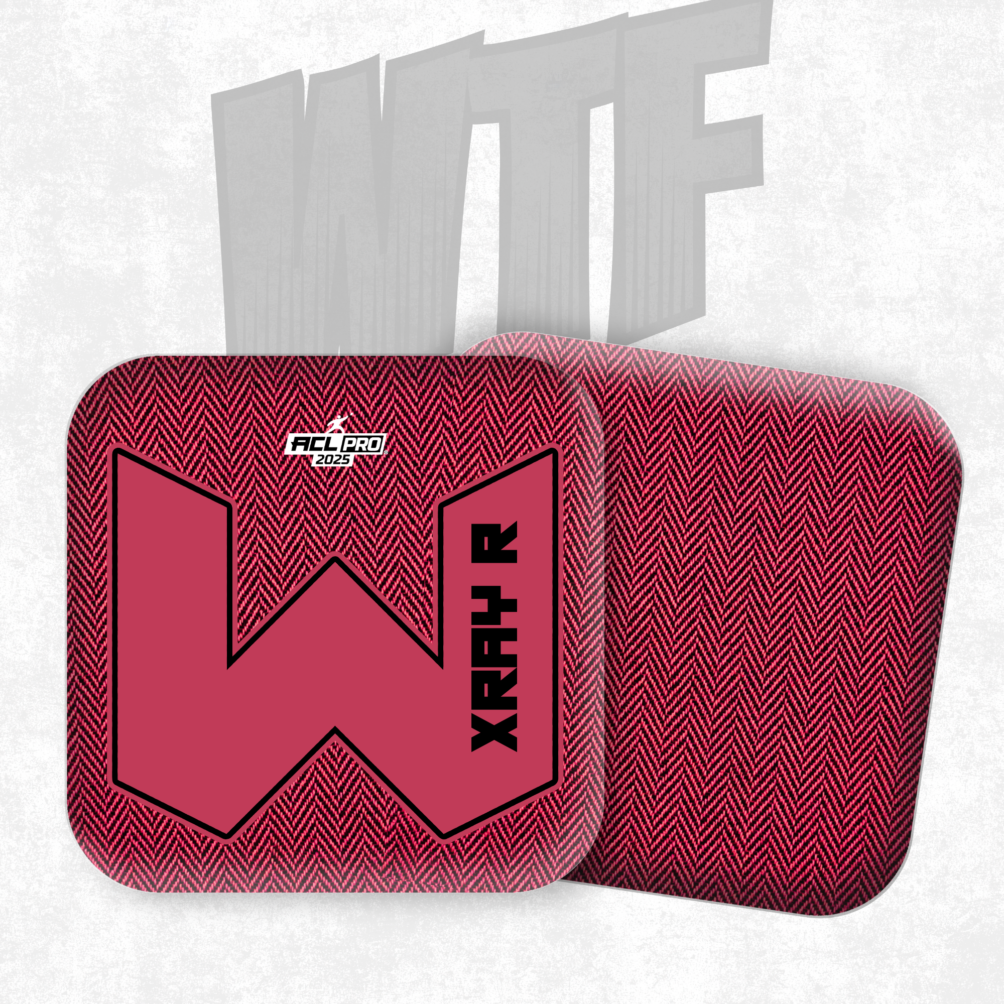 2026 WTF Cornhole X-RAY Pink/Black carpet - ACL Pro Stamped Cornhole Bags - Set of 4 bags