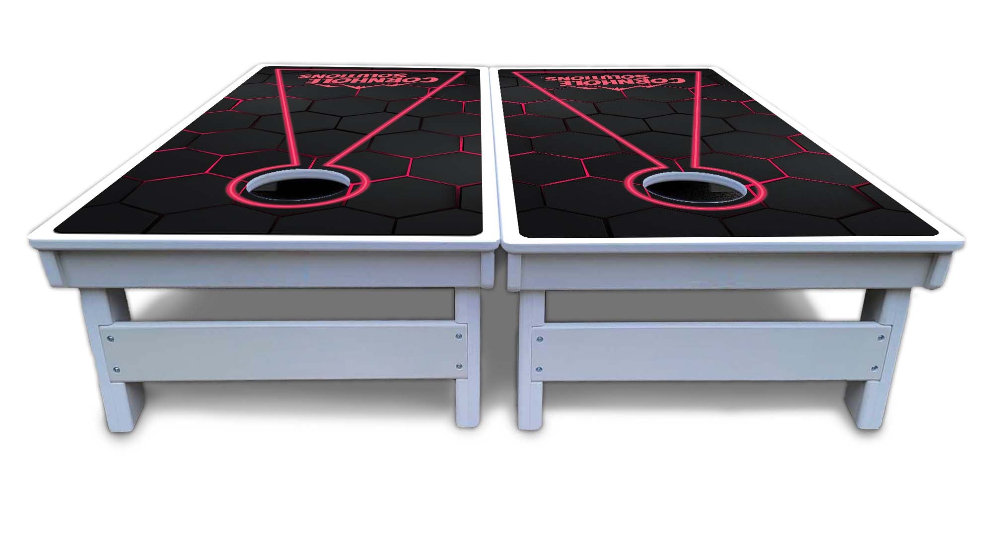 Glow Hole Black Cornhole Boards - All Weather Series