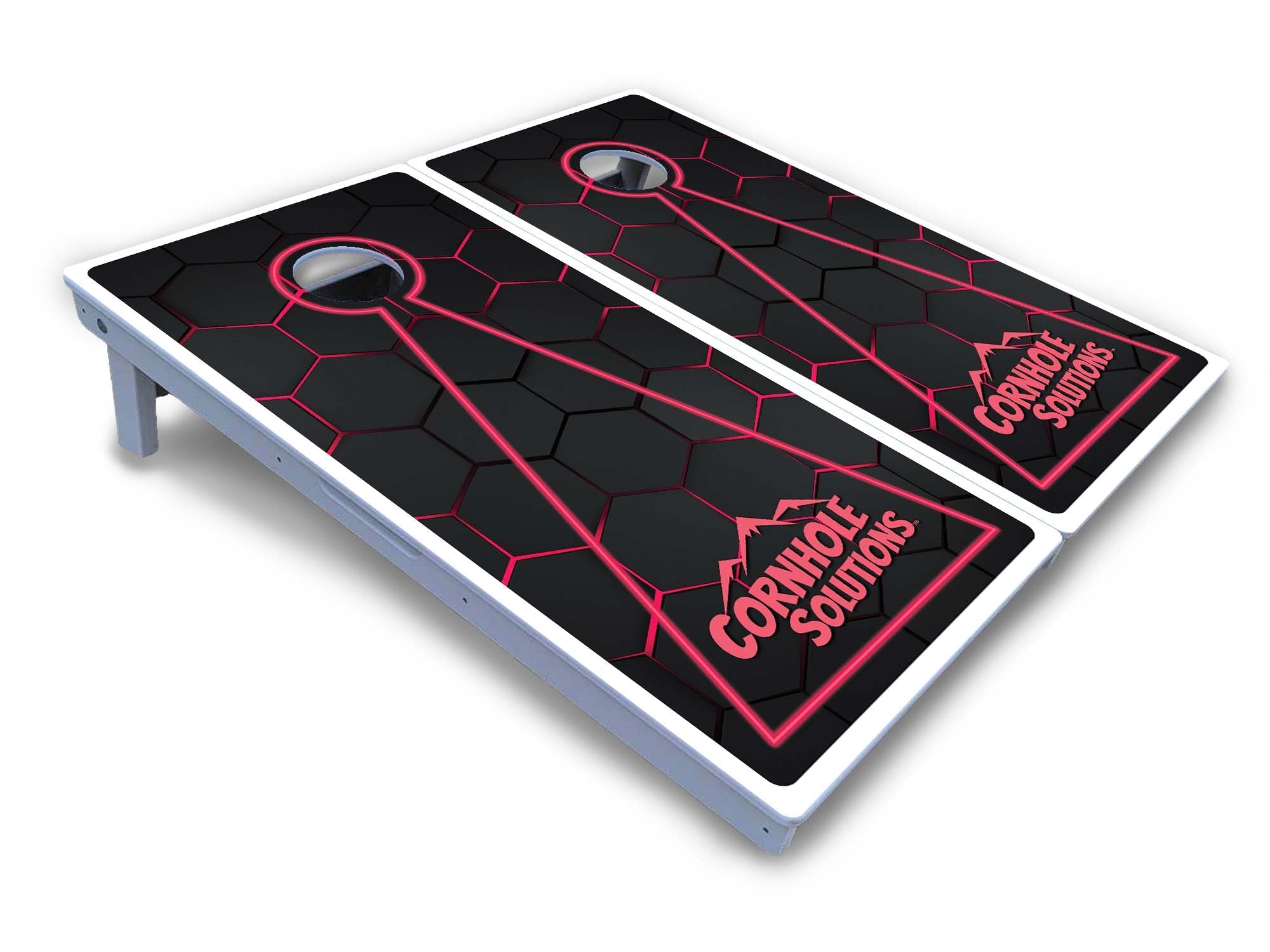 Glow Hole Black Cornhole Boards - All Weather Series