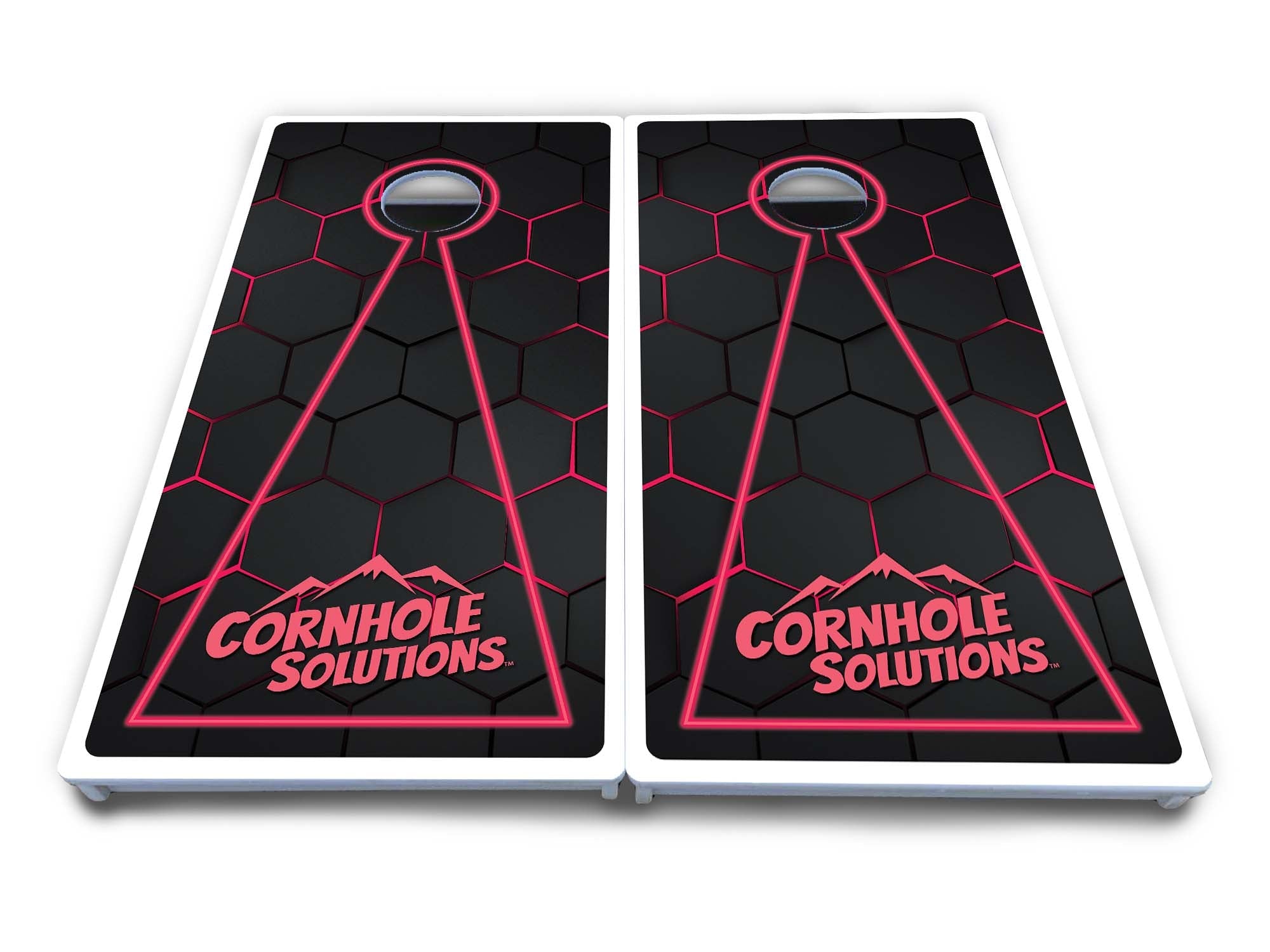 Glow Hole Black Cornhole Boards - All Weather Series
