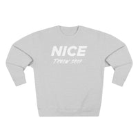 NICE Throw Shop Unisex Crewneck Sweatshirt White Logo – Multiple Colors