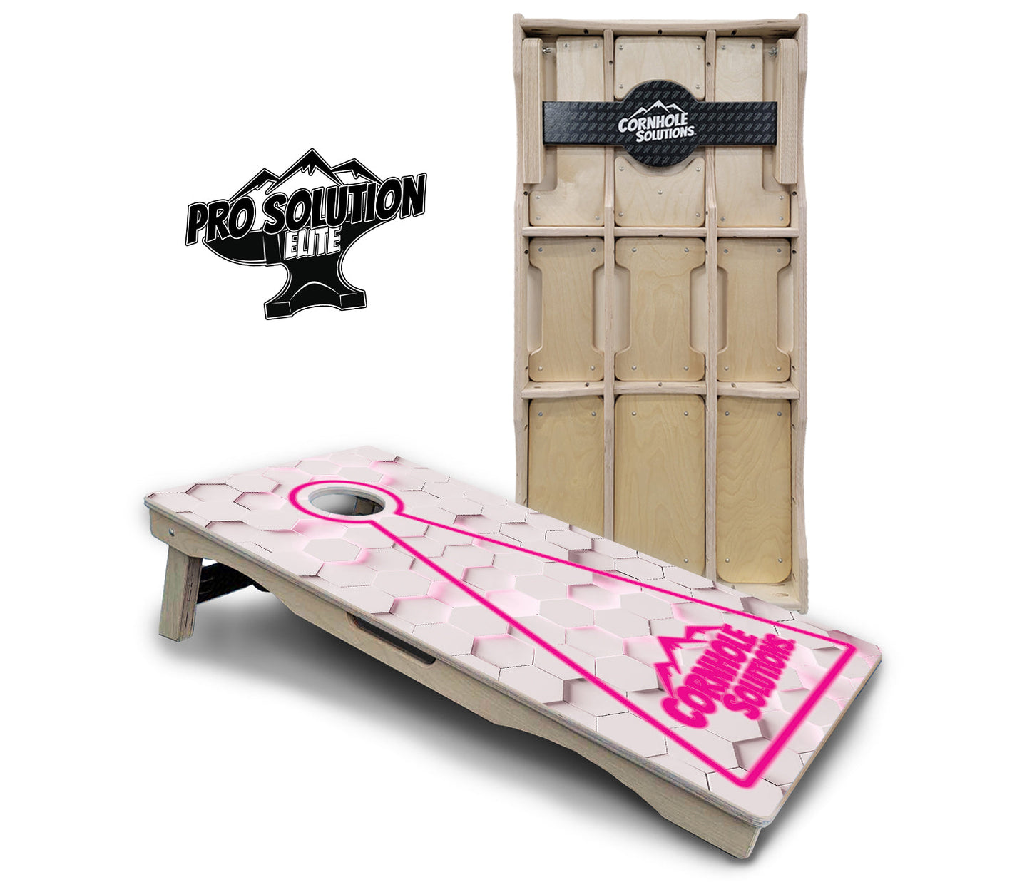 Glow Hole White Cornhole Boards - Pro Solution Elite Series
