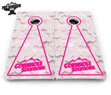 Glow Hole White Cornhole Boards - Pro Solution Elite Series
