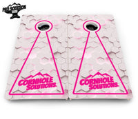 Glow Hole White Cornhole Boards - Pro Solution Elite Series