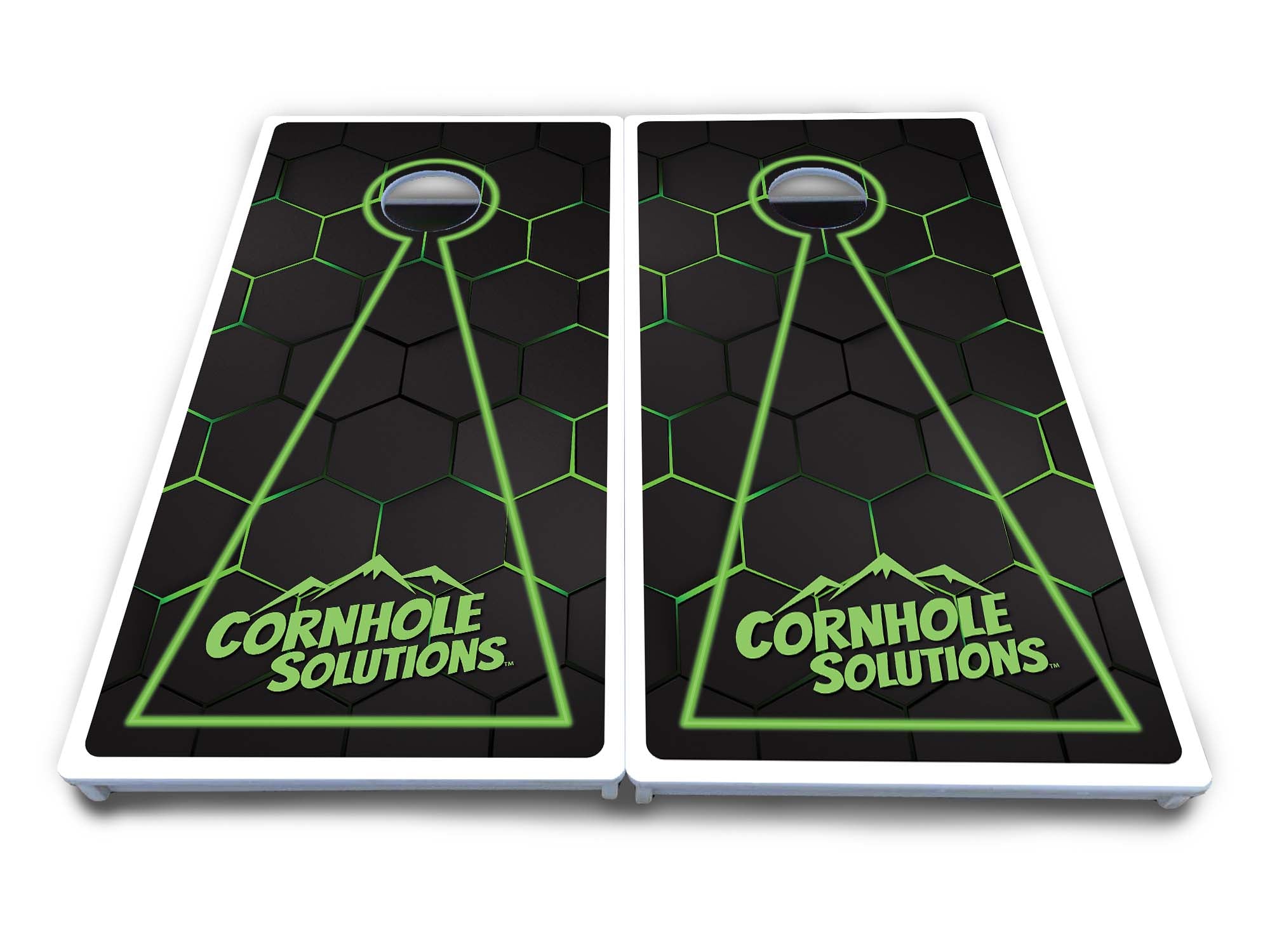 Glow Hole Black Cornhole Boards - All Weather Series