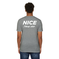 NICE Throw Shop Unisex Tee White Logo – Multiple Colors