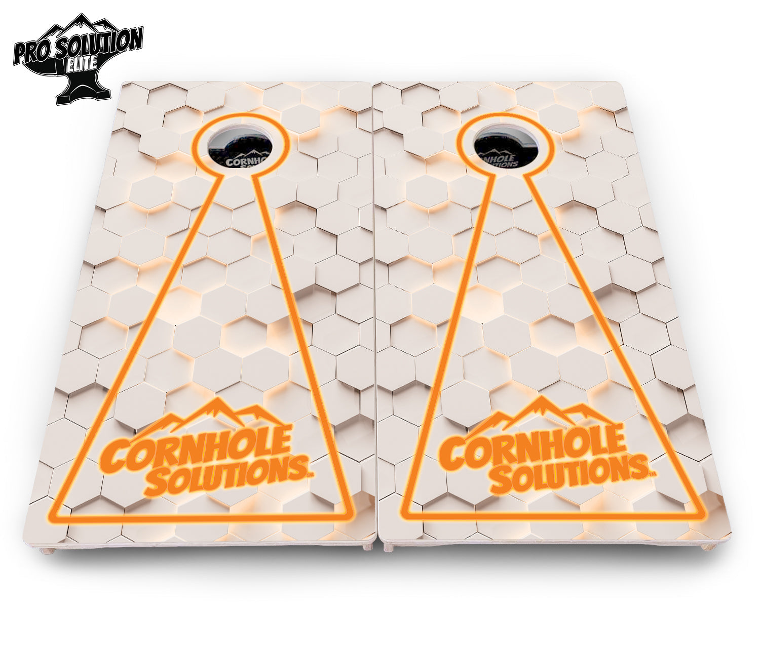 Glow Hole White Cornhole Boards - Pro Solution Elite Series