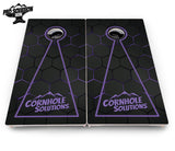 Glow Hole Black Cornhole Boards - Pro Solution Elite Series