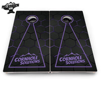 Glow Hole Black Cornhole Boards - Pro Solution Elite Series