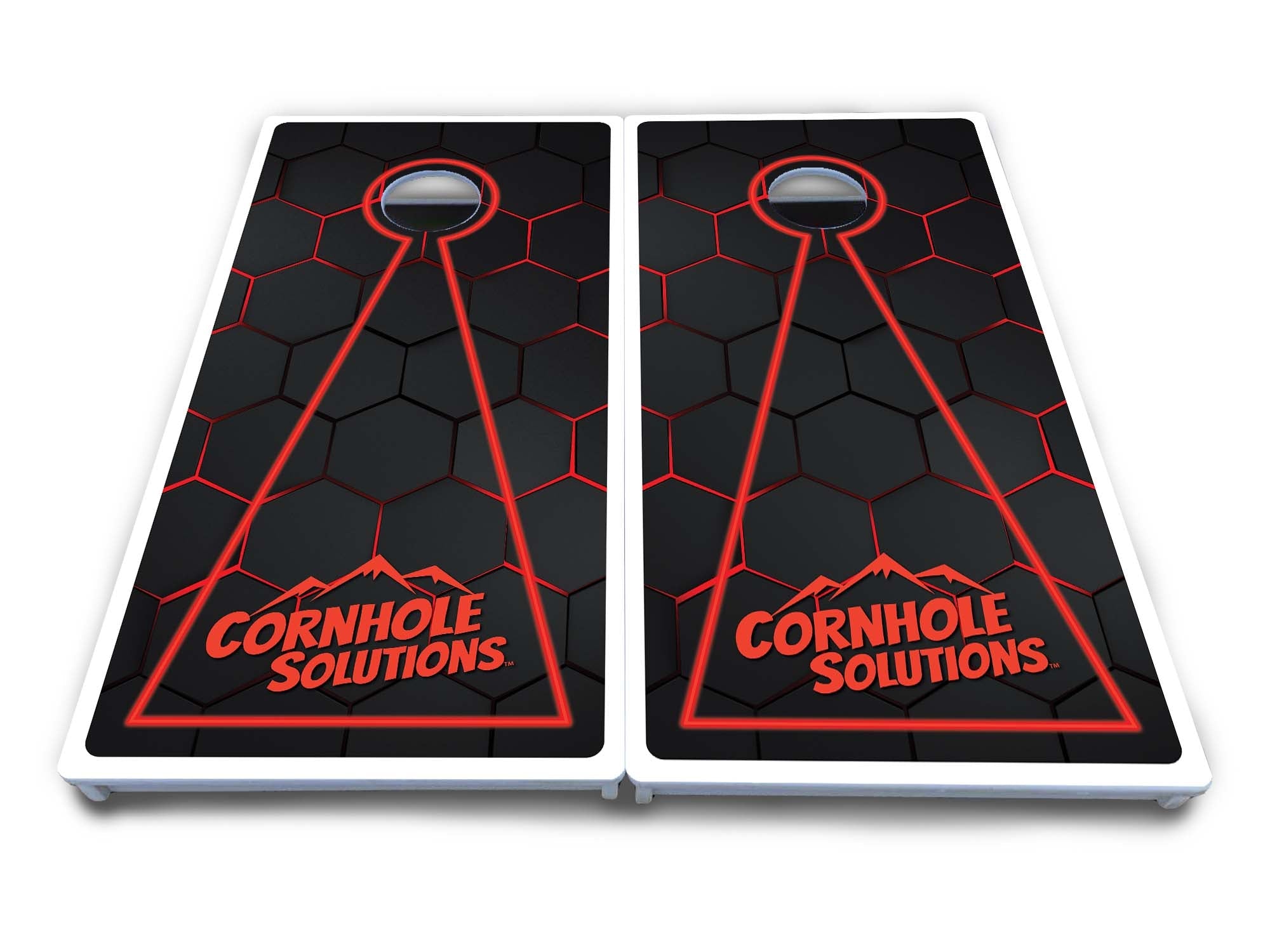 Glow Hole Black Cornhole Boards - All Weather Series