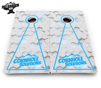 Glow Hole White Cornhole Boards - Pro Solution Elite Series