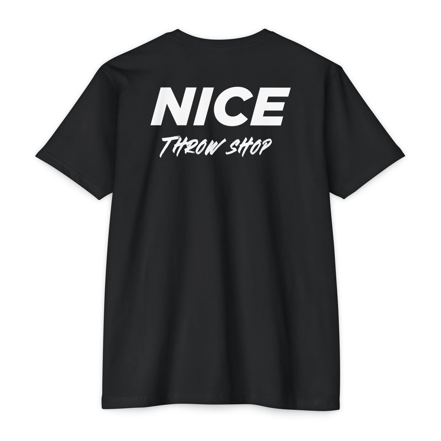 NICE Throw Shop Unisex Tee White Logo – Multiple Colors