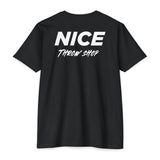 NICE Throw Shop Unisex Tee White Logo – Multiple Colors