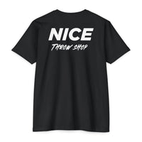 NICE Throw Shop Unisex Tee White Logo – Multiple Colors
