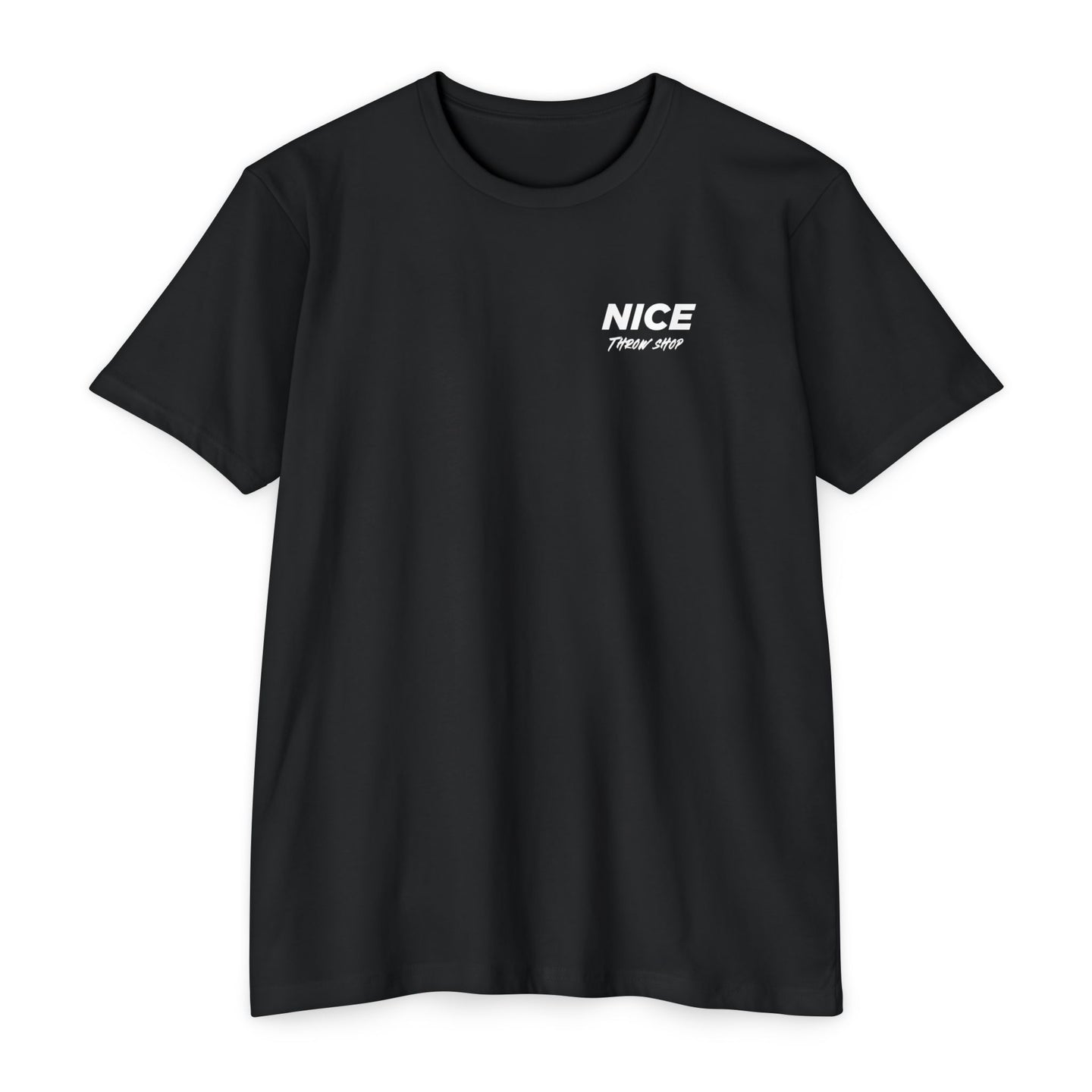 NICE Throw Shop Unisex Tee White Logo – Multiple Colors