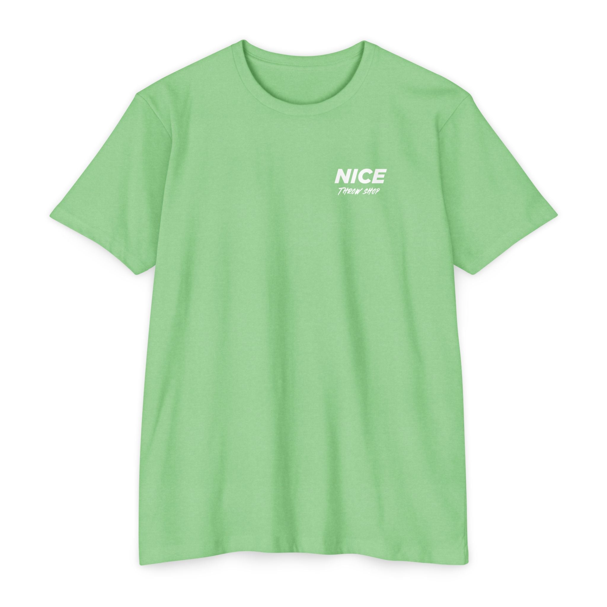 NICE Throw Shop Unisex Tee White Logo – Multiple Colors
