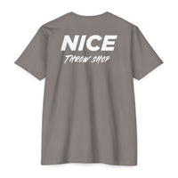 NICE Throw Shop Unisex Tee White Logo – Multiple Colors