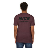 NICE Throw Shop Unisex Tee Black Logo – Multiple Colors