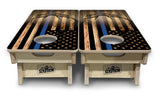 Mini Cornhole Boards - Blue & Red Line Deer & Fish Flag