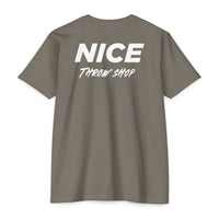 NICE Throw Shop Unisex Tee White Logo – Multiple Colors