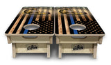 Mini Cornhole Boards - Blue & Red Line Deer & Fish Flag
