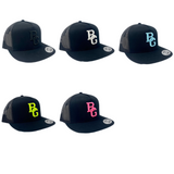 BG Cornhole Black Trucker Flat Bill Hat - Colored Embroidery - YUPOONG