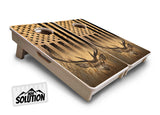 Mini Cornhole Boards - Light Wood Deer & Fish