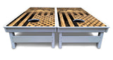 Light Wood Flag Deer & Fish Cornhole Boards - All Weather Series