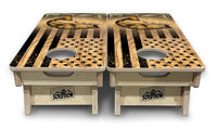 Mini Cornhole Boards - Light Wood Deer & Fish