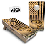 Mini Cornhole Boards - Light Wood Deer & Fish