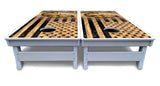 Light Wood Flag Deer & Fish Cornhole Boards - All Weather Series