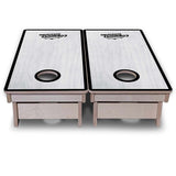 Vacation Cornhole Boards - Grey Wash CS Logo