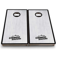 Vacation Cornhole Boards - Grey Wash CS Logo