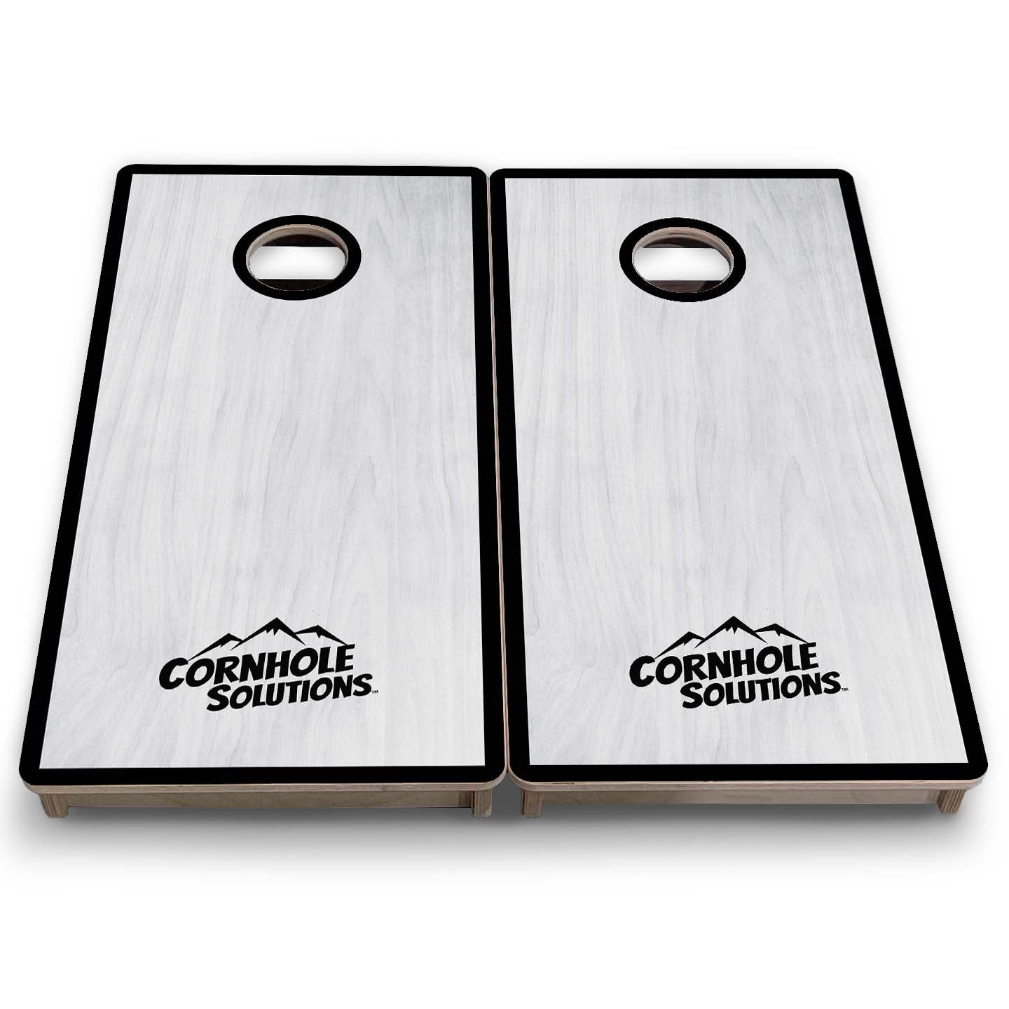 Vacation Cornhole Boards - Grey Wash CS Logo