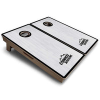 Vacation Cornhole Boards - Grey Wash CS Logo