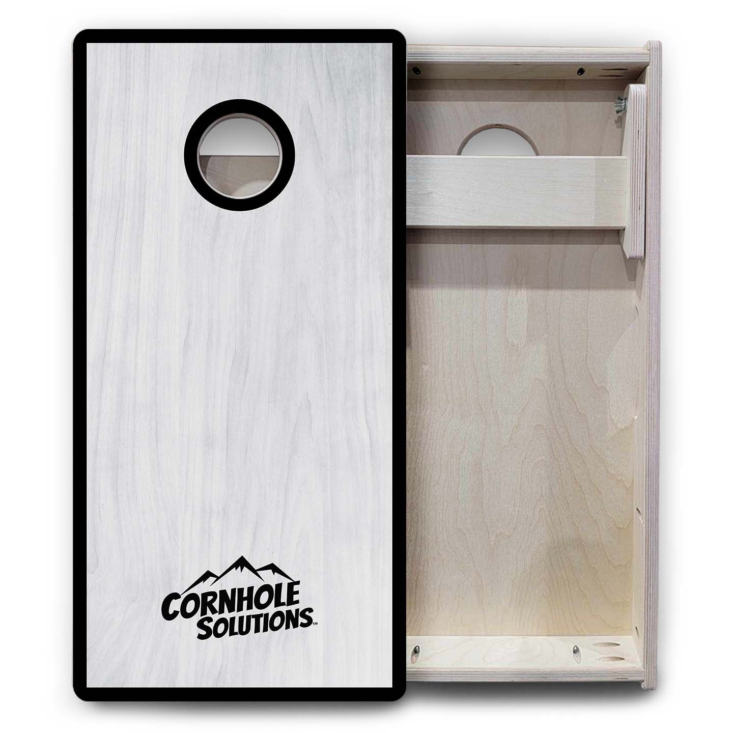 Vacation Cornhole Boards - Grey Wash CS Logo
