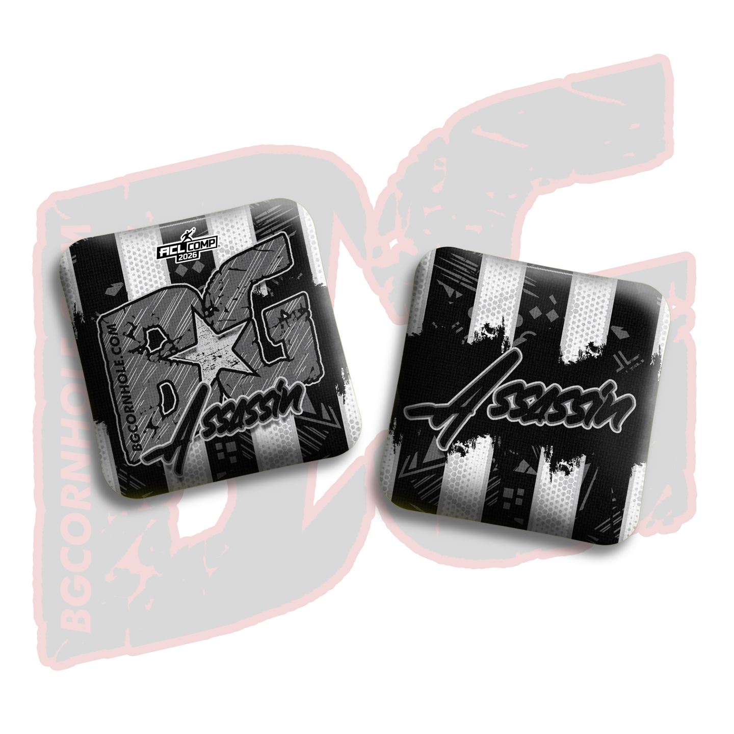 BG Cornhole 2026 COMP BG Assassin - "Rally Strike" - ACL Comp Stamped Cornhole Bags - SET OF 4 BAGS