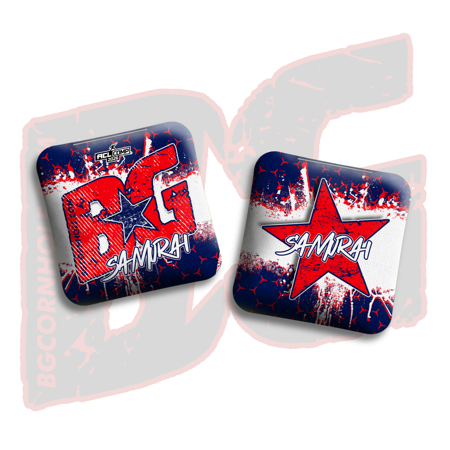 BG Cornhole 2026 COMP BG SAMURAI - "Hex Godz" - ACL Comp Stamped Cornhole Bags - SET OF 4 BAGS