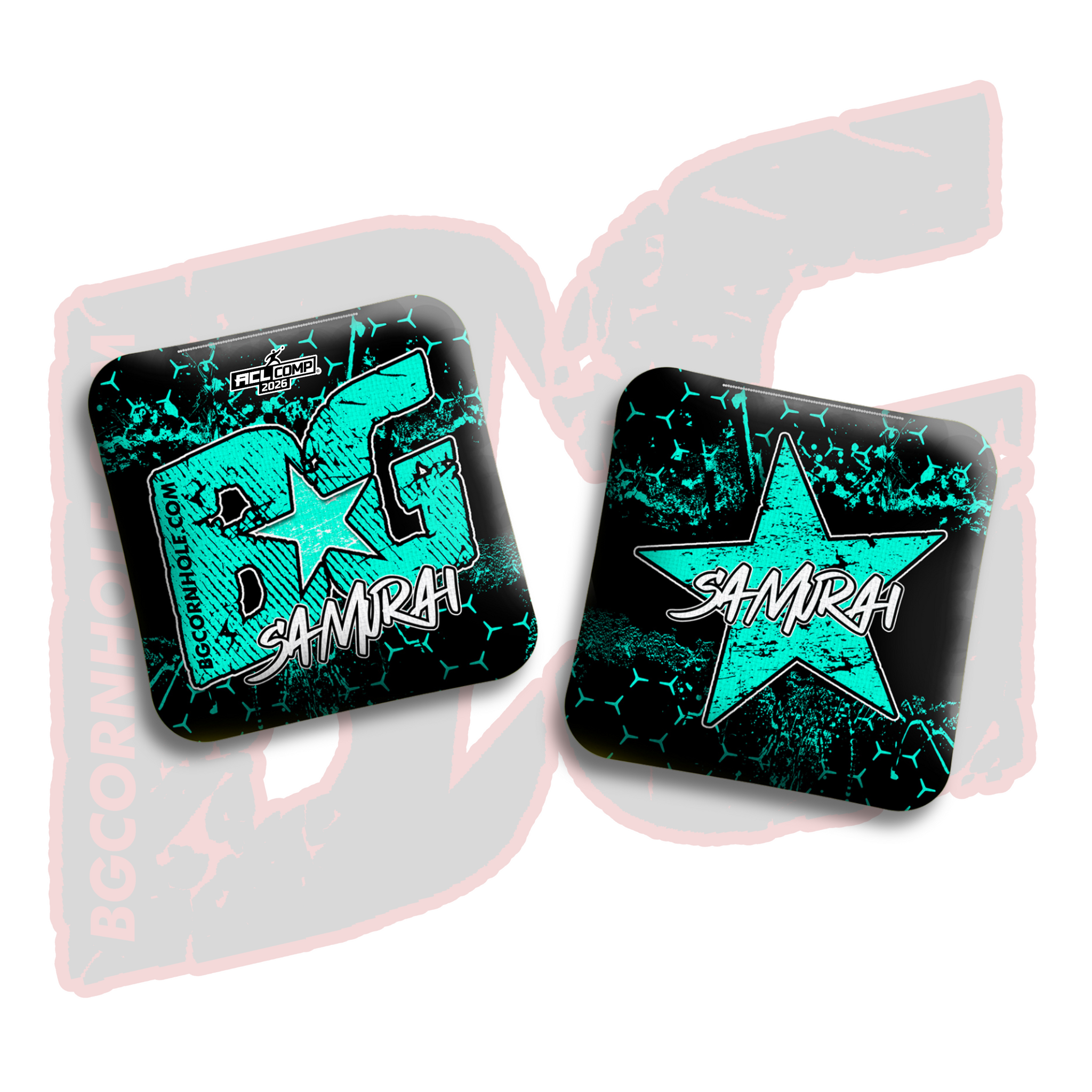 BG Cornhole 2026 COMP BG SAMURAI - "Hex Godz" - ACL Comp Stamped Cornhole Bags - SET OF 4 BAGS