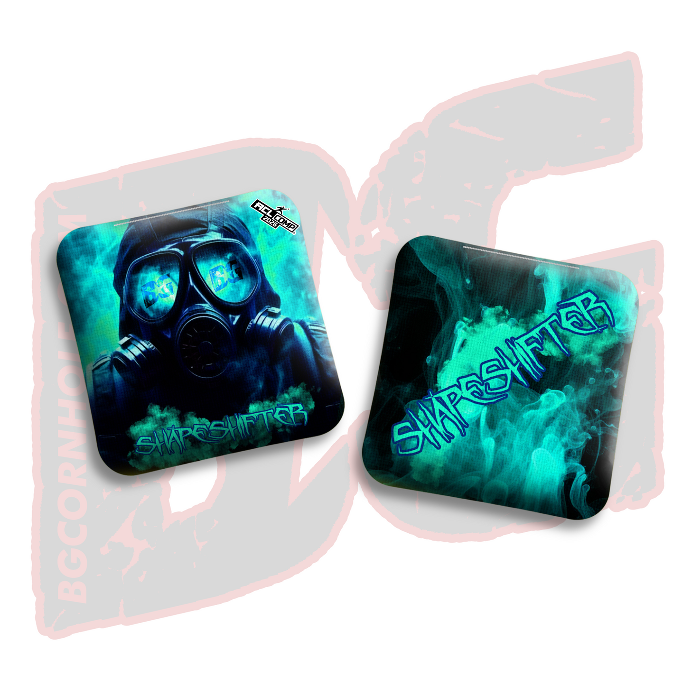 BG Cornhole 2026 COMP BG SHAPESHIFTER - "Gas Mask" - ACL Comp Stamped Cornhole Bags - SET OF 4 BAGS