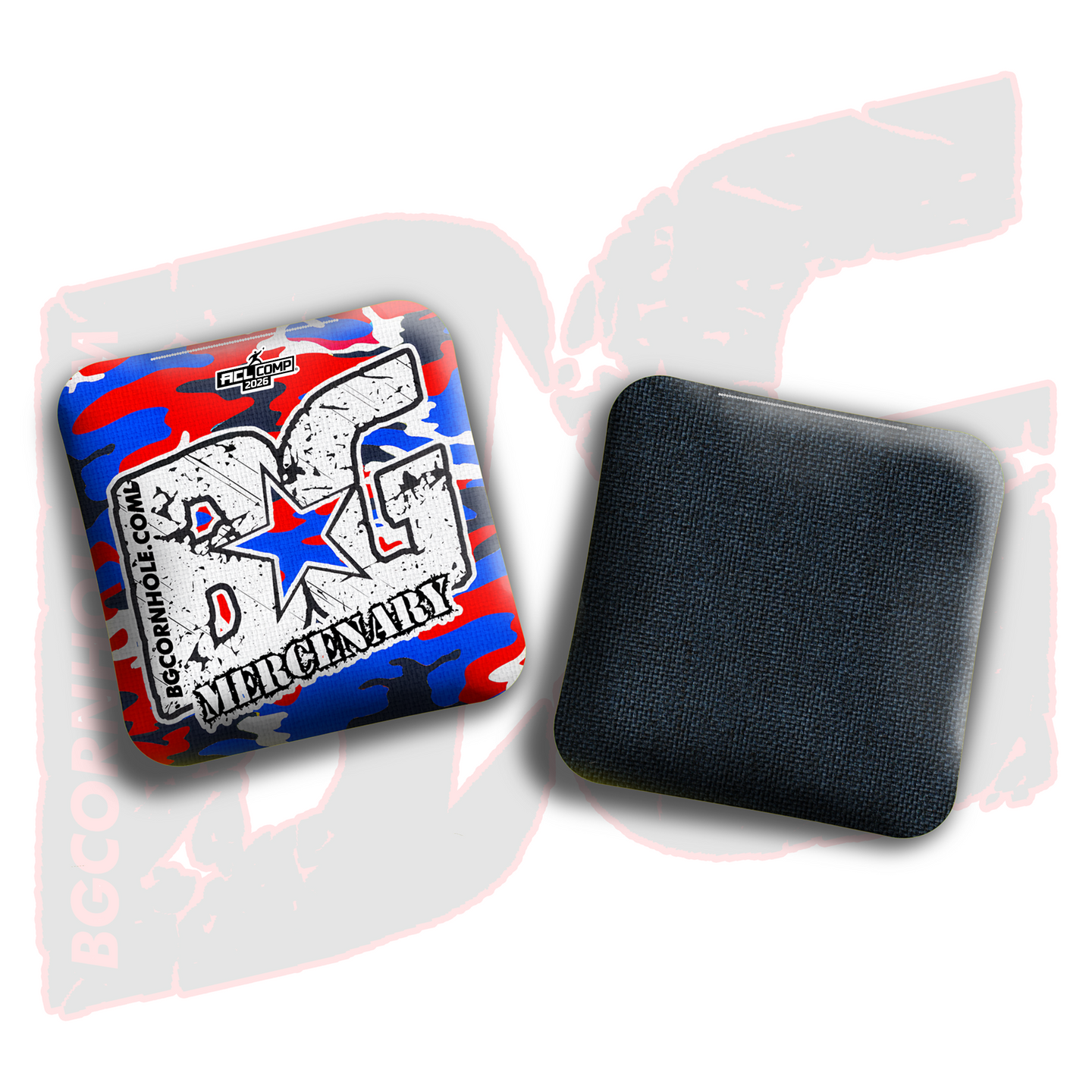 BG Cornhole 2026 COMP BG MERCENARY - "Multicolor Camo" - ACL Comp Stamped Cornhole Bags - SET OF 4 BAGS