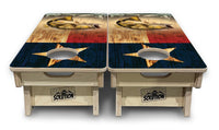 Mini Cornhole Boards - Texas Flag Deer & Fish