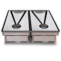 Vacation Cornhole Boards - Grey Wash CS Logo