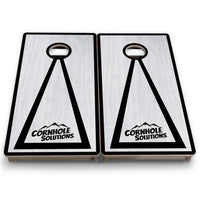 Vacation Cornhole Boards - Grey Wash CS Logo