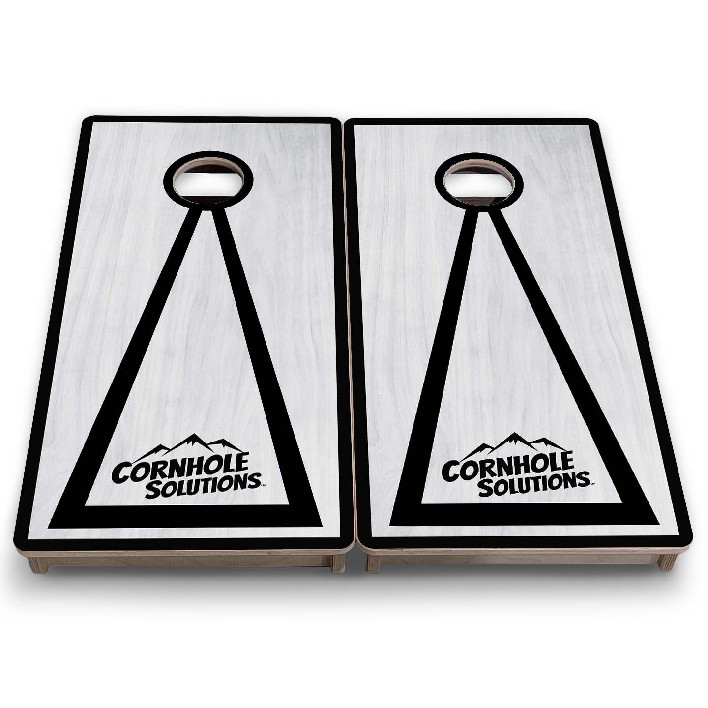 Vacation Cornhole Boards - Grey Wash CS Logo