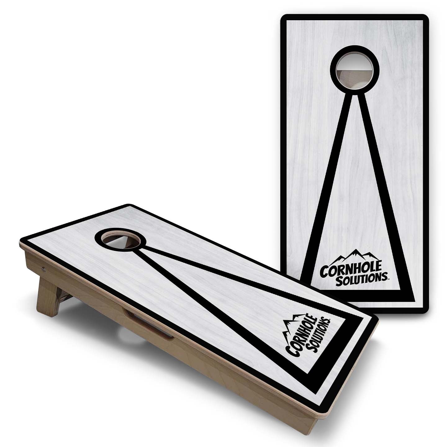 Vacation Cornhole Boards - Grey Wash CS Logo